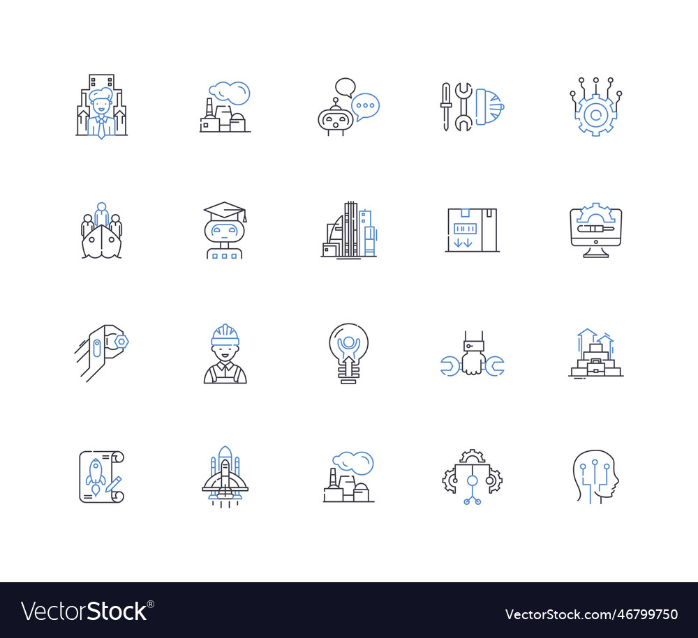 Electronics line icons collection circuitry Vector Image Electronics line icons collection circuitry