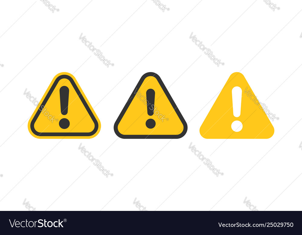 Exclamation mark set icons in flat style danger