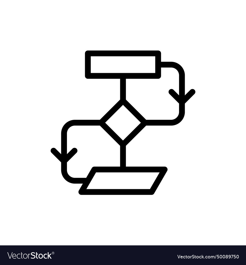 Flow chart project development icon with black vector image Flow chart project development icon with black