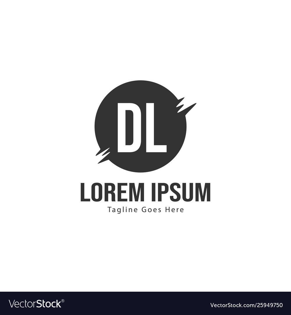 Initial dl logo template with modern frame