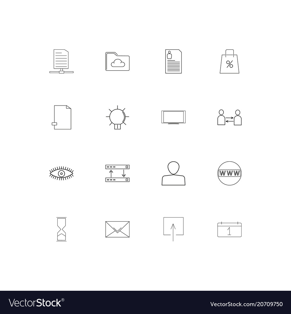 Internet technologies simple linear icons set