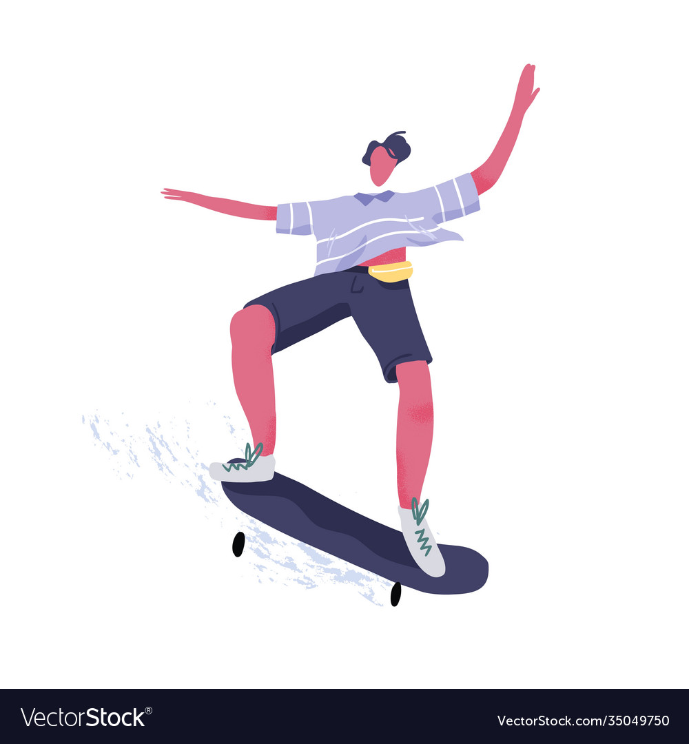 Modern male skateboarder riding skateboard young Vector Image