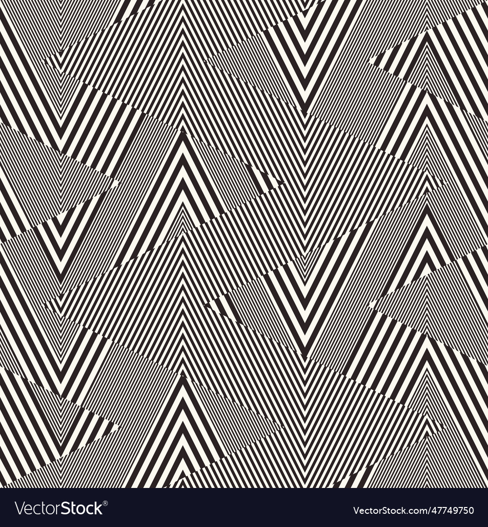Monochrome moire effect textured zigzag pattern vector image Monochrome moire effect textured zigzag pattern
