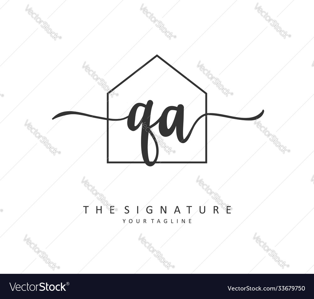 Q a qa initial letter handwriting and signature Vector Image Q a qa initial letter handwriting and signature