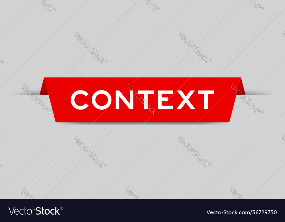 Red color inserted label with word context vector image Red color inserted label with word context
