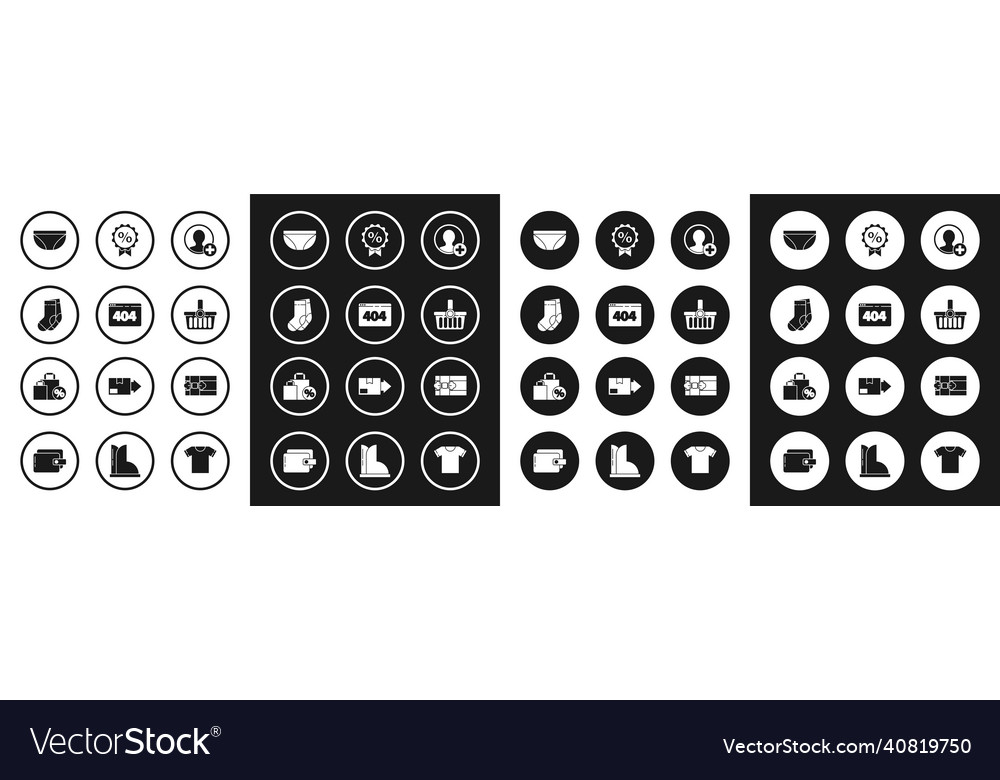 Set create account screen page with 404 error vector image Set create account screen page with 404 error