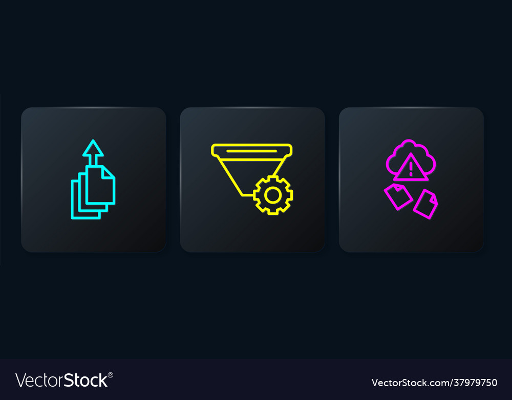 Set line data export cloud hacking and filter vector image Set line data export cloud hacking and filter