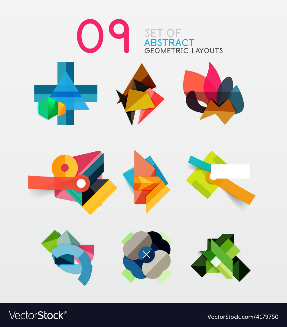 Set of abstract geometric layout