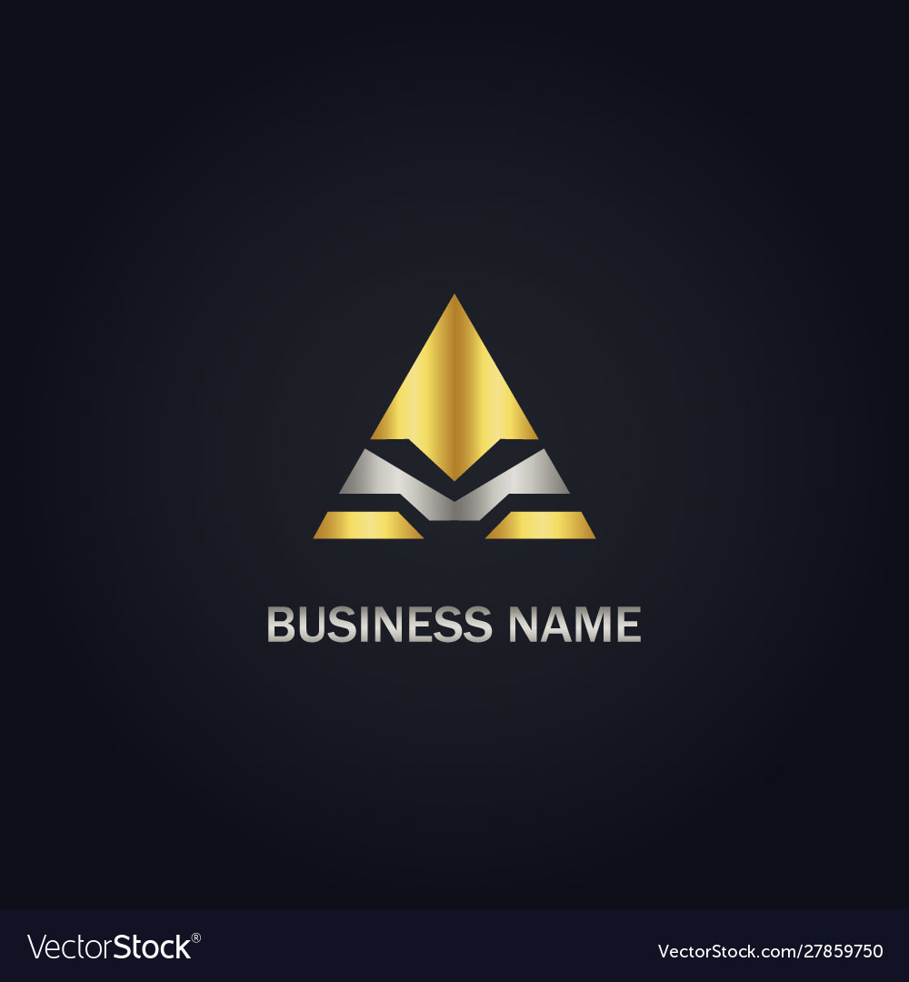 Triangle abstract gold company logo