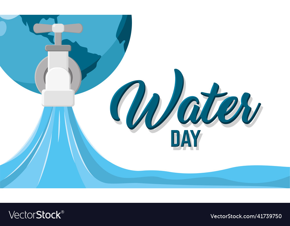 Water day template earth globe tap Royalty Free Vector Image