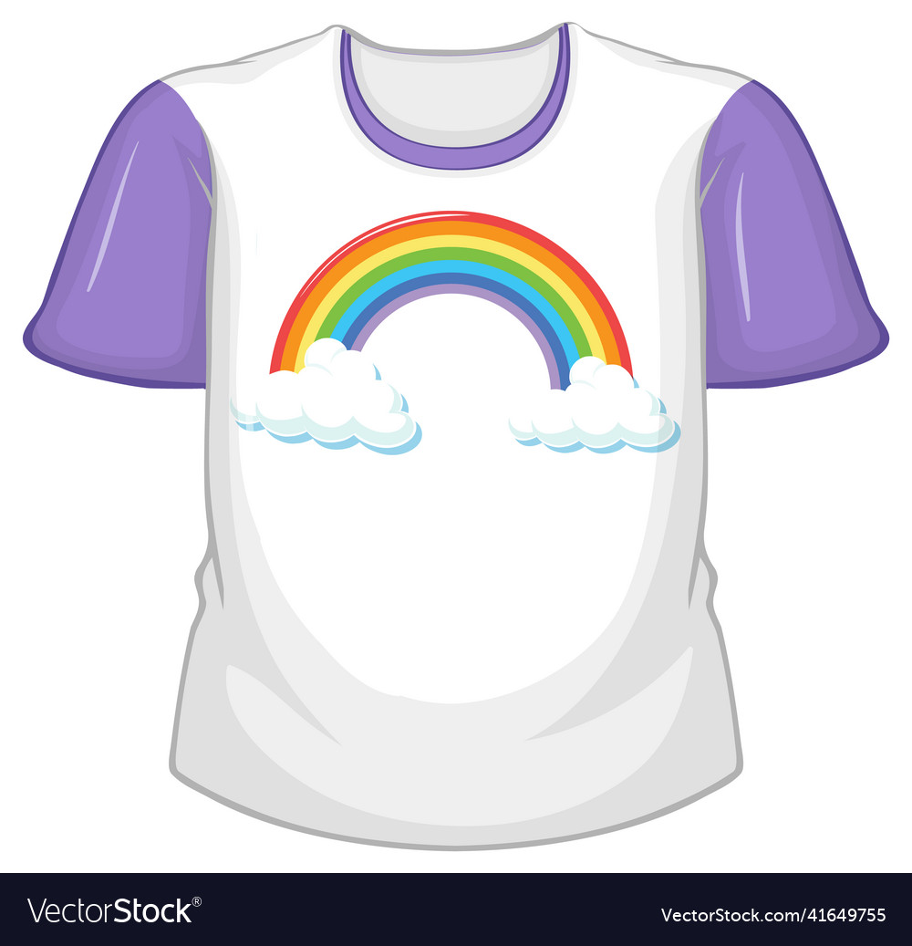 A white t shirt with purple sleeves Royalty Free Vector