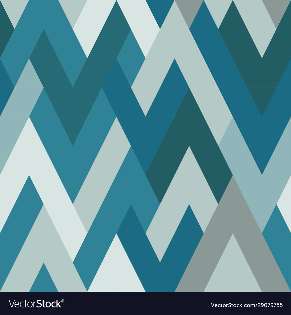 Abstract seamless pattern in cold colors zigzag