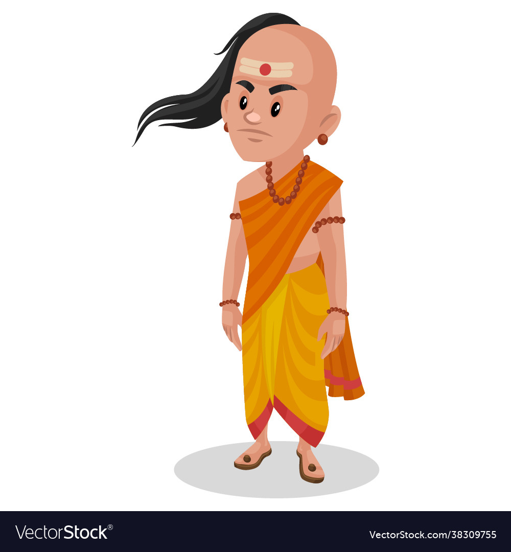 Chanakya cartoon character Royalty Free Vector Image