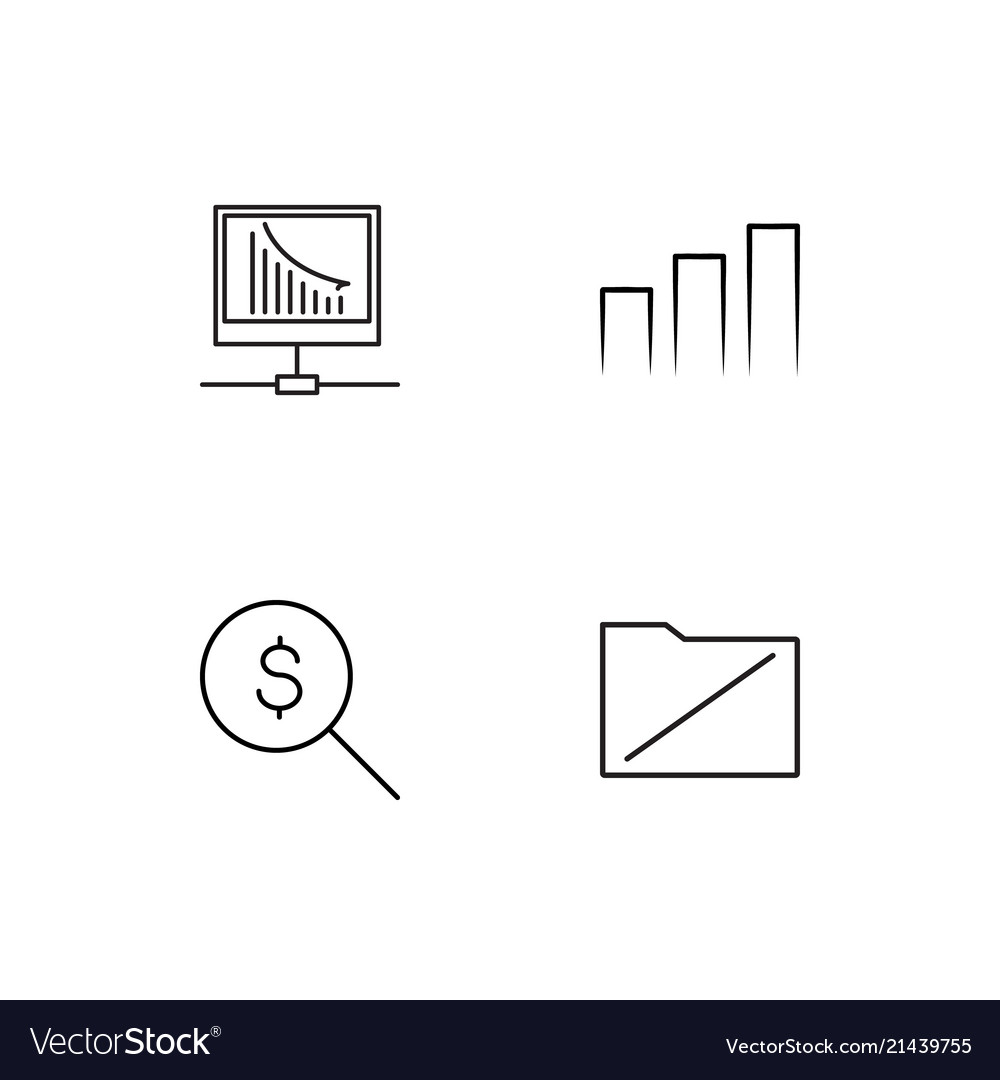 Data analytics linear icons set simple outline