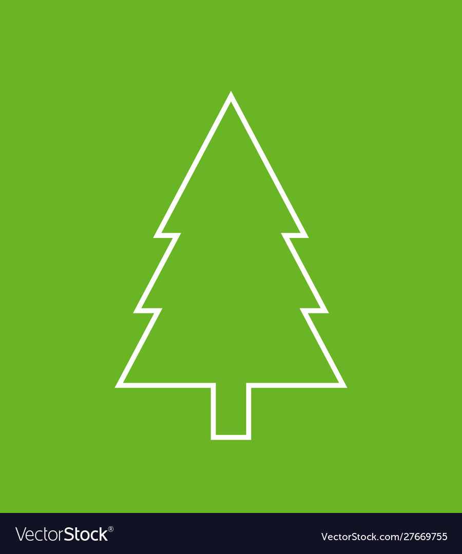 Fir tree outline flat icon spruce linear symbol Vector Image