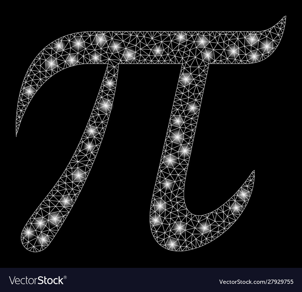 Flare mesh network pi symbol with spots vector image Flare mesh network pi symbol with spots