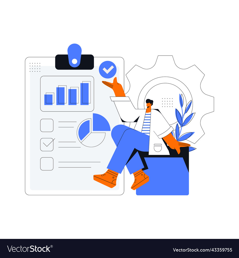 Flat design statistical and data analysis vector image Flat design statistical and data analysis