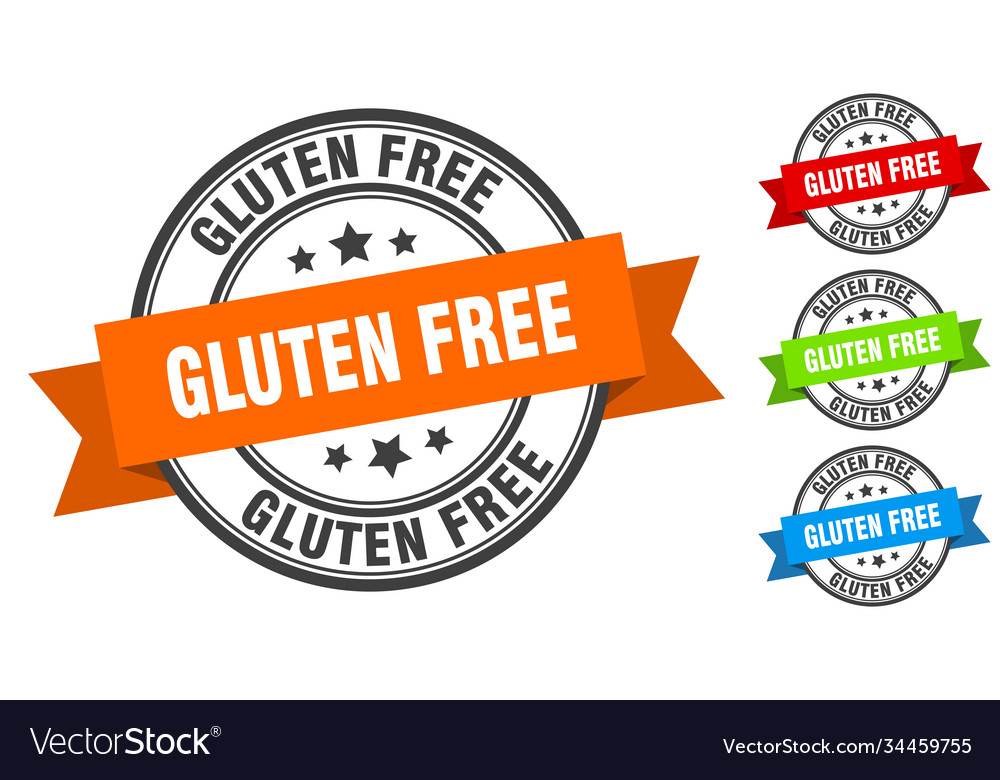 Gluten free stamp round band sign set label