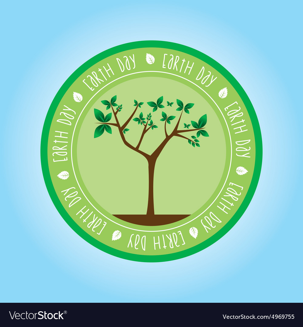 Isolated label with text and elements for earth