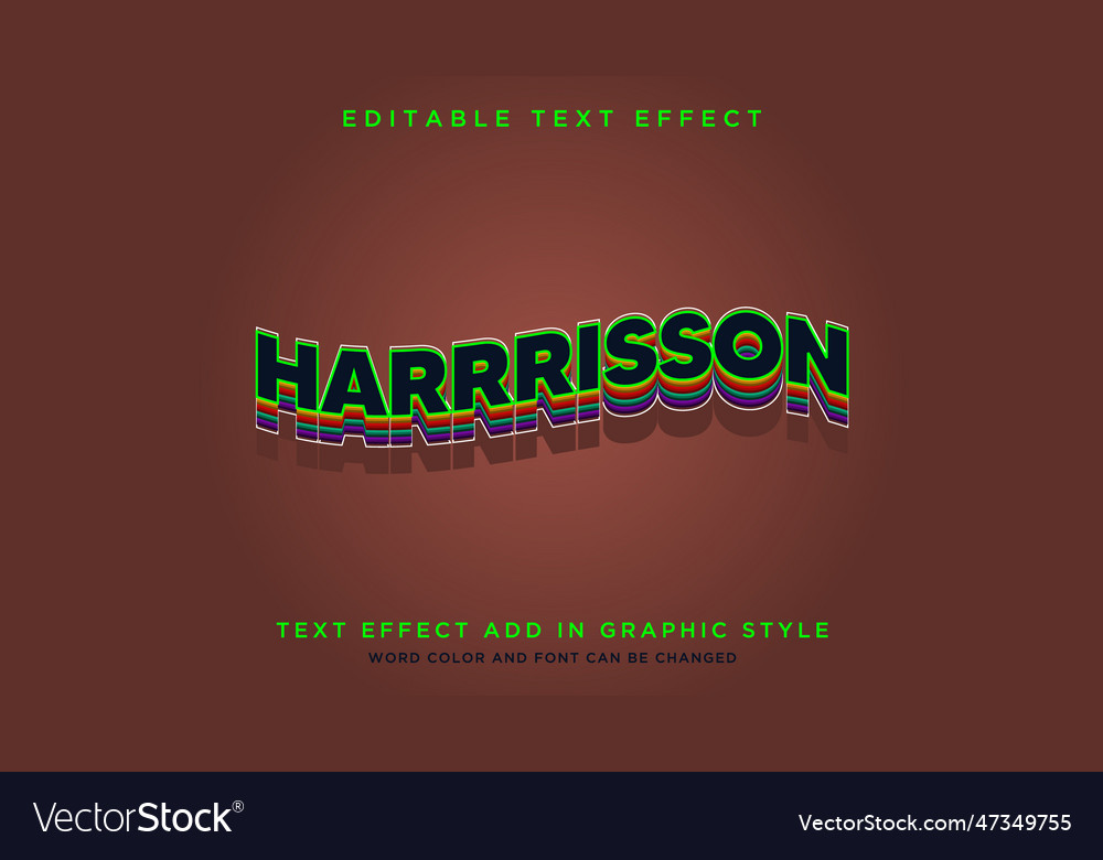 Modern typography and editable text style effect