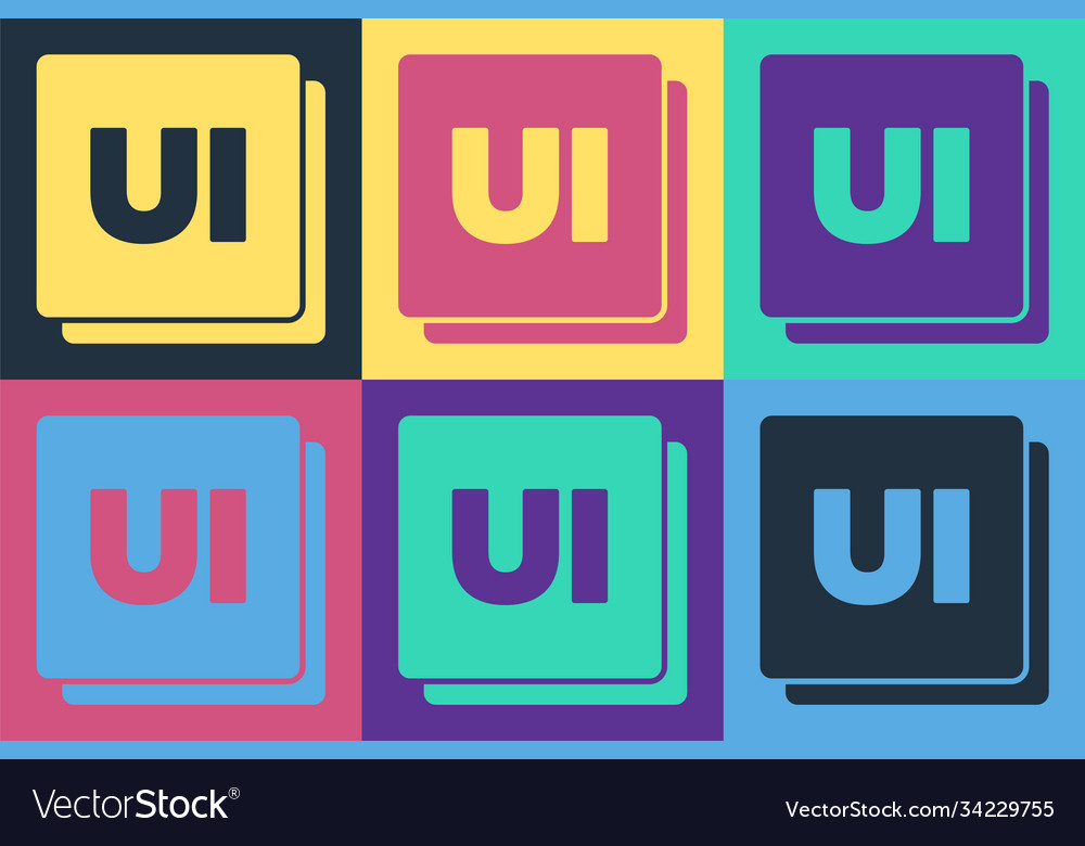 Pop art ui or ux design icon isolated on color vector image Pop art ui or ux design icon isolated on color