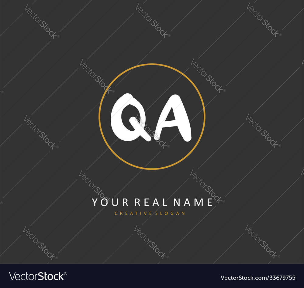 Q a qa initial letter handwriting and signature