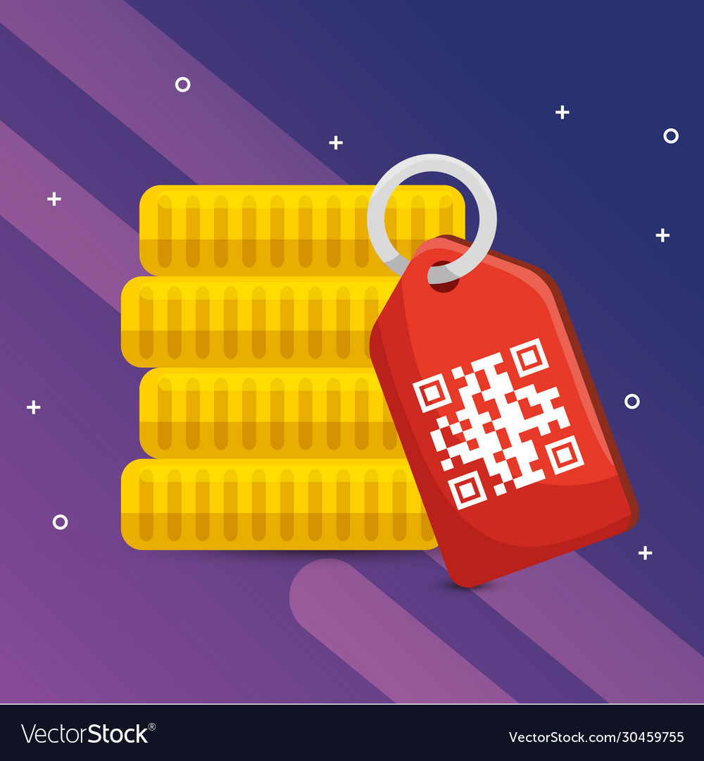 Qr code label and coins design