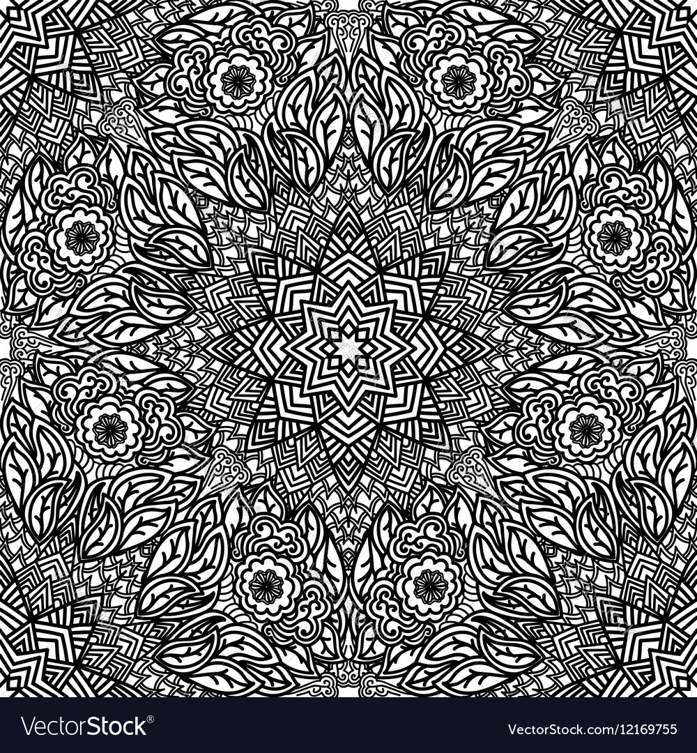 Seamless floral pattern of circular ornaments