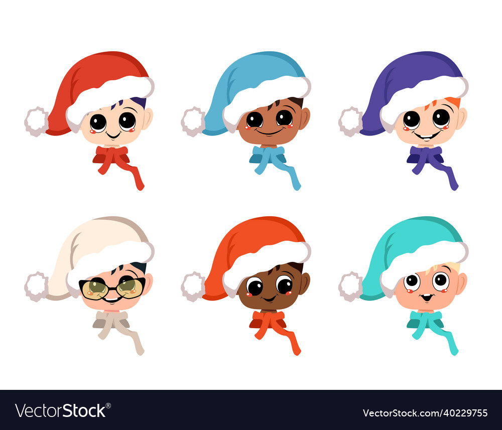 Set of avatars boy different nationalities Vector Image