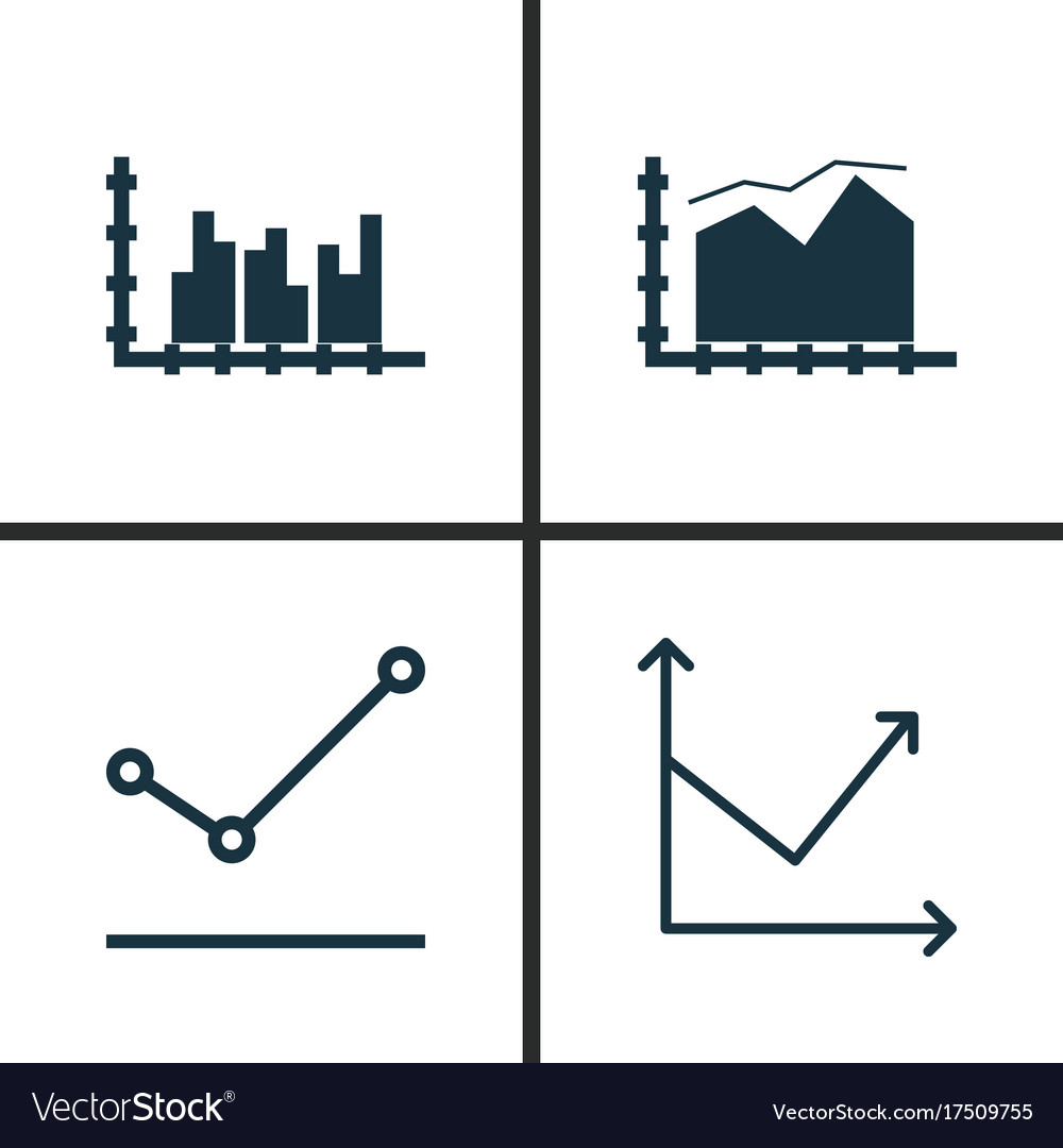 Set of graphs diagrams and statistics icons