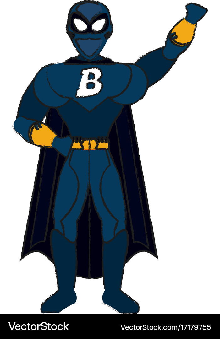 Superhero character cartoon Royalty Free Vector Image