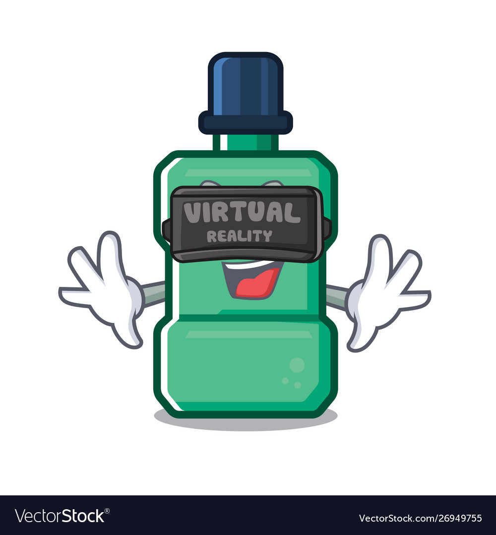 Virtual reality mouthwash in a character shape