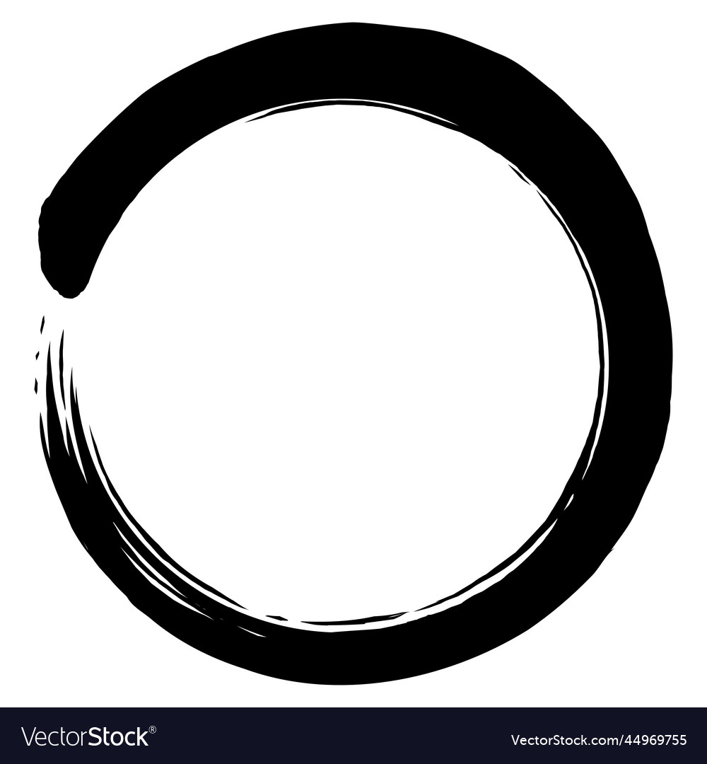 Zen enso brush art stroke circle logo Royalty Free Vector