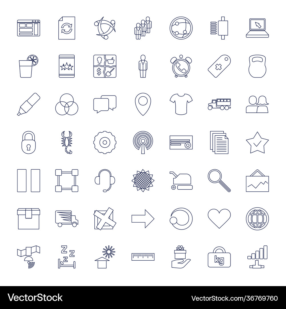 49 web icons Royalty Free Vector Image - VectorStock