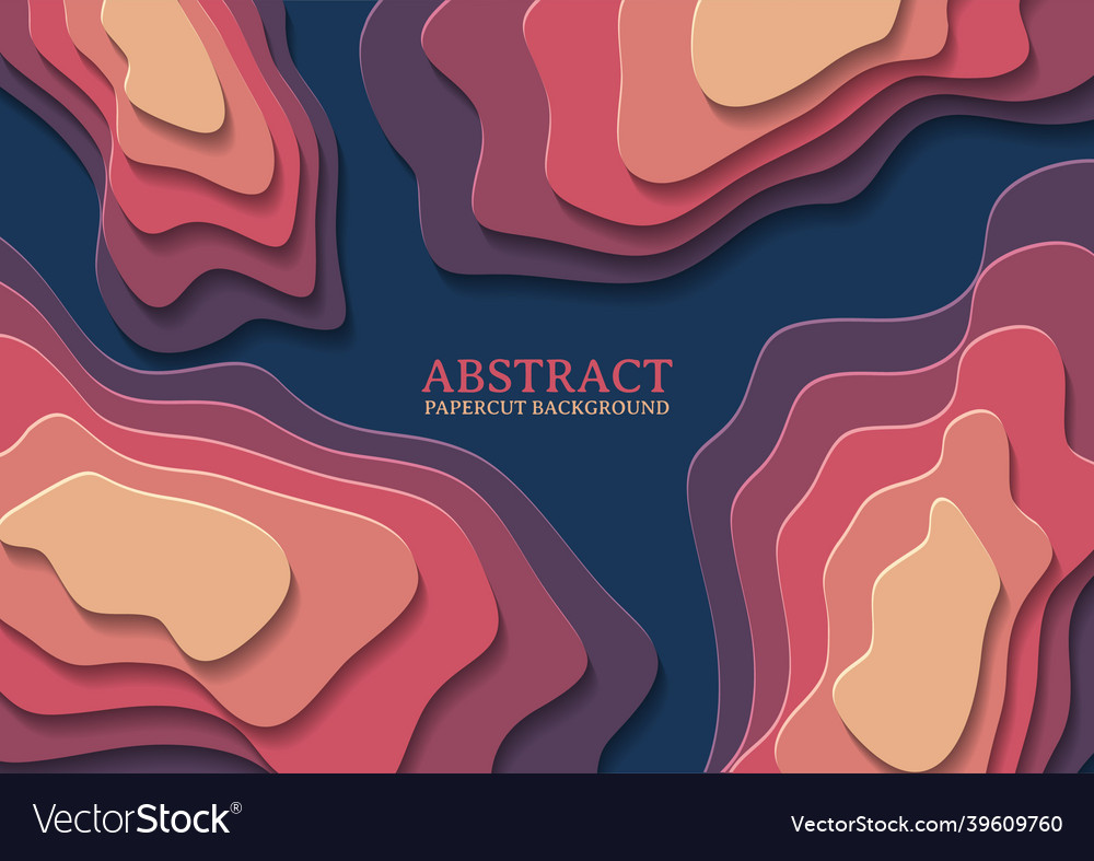 Abstract papercut design background with overlap vector image Abstract papercut design background with overlap
