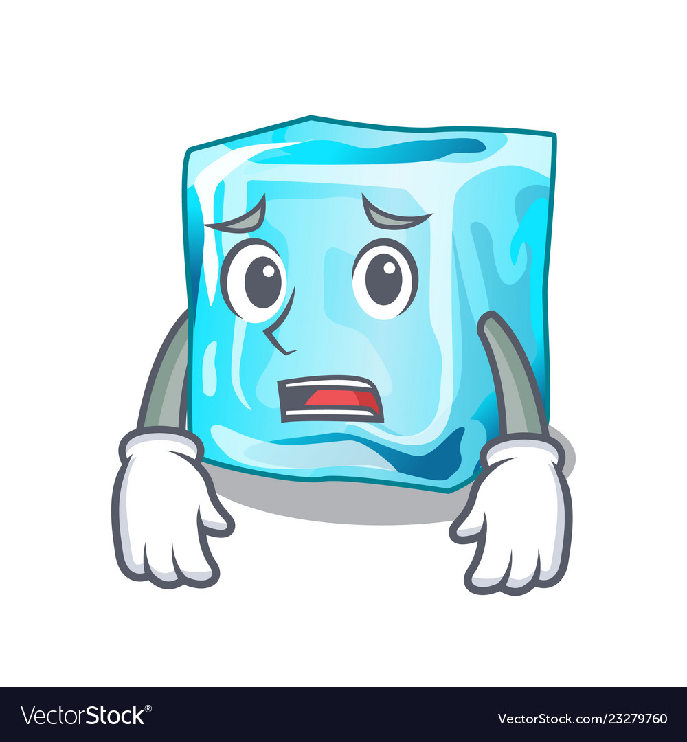 Afraid ice cubes set on whit character Vector Image Afraid ice cubes set on whit character