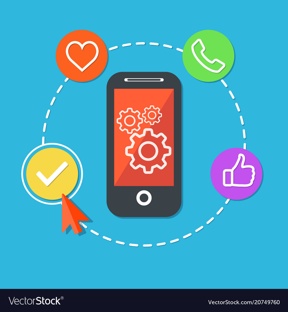 Application process development concept flat
