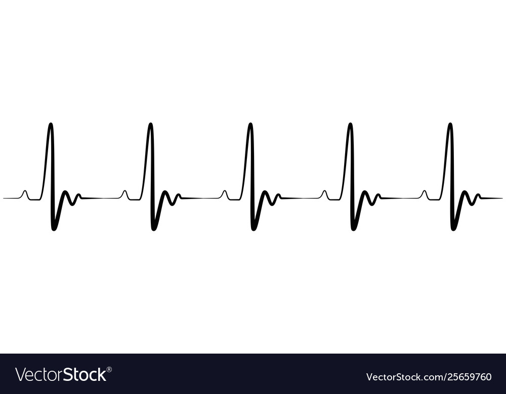 Banner heartbeat heart shape Royalty Free Vector Image