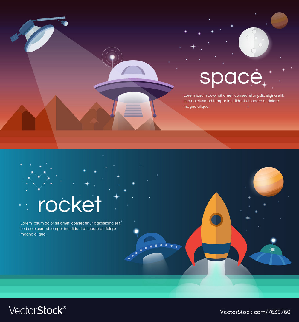 Banners on the space theme Royalty Free Vector Image