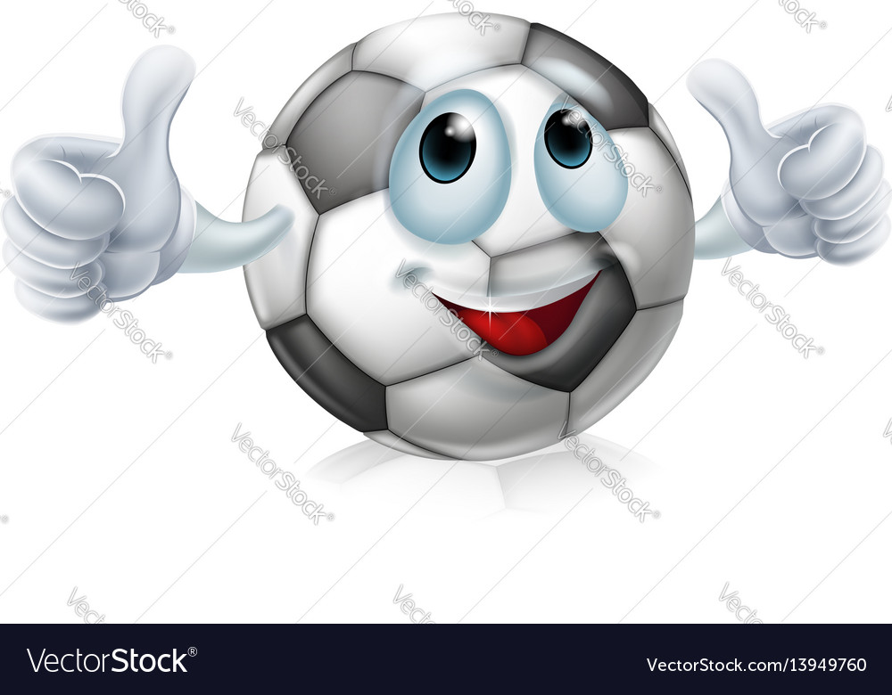 Cartoon soccer ball character Royalty Free Vector Image