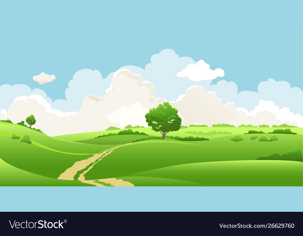 Cloudy sky and a tree Royalty Free Vector Image
