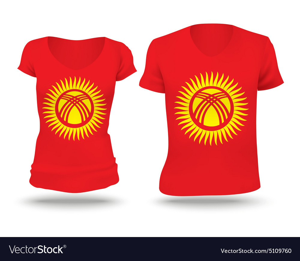 Flag shirt design of kyrgyzstan