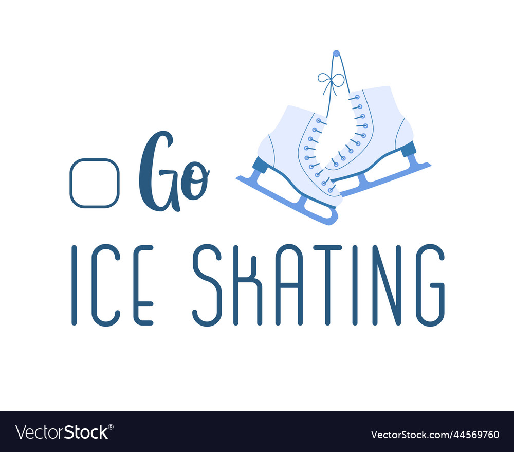 Go ice skating goal for to do list Royalty Free Vector Image