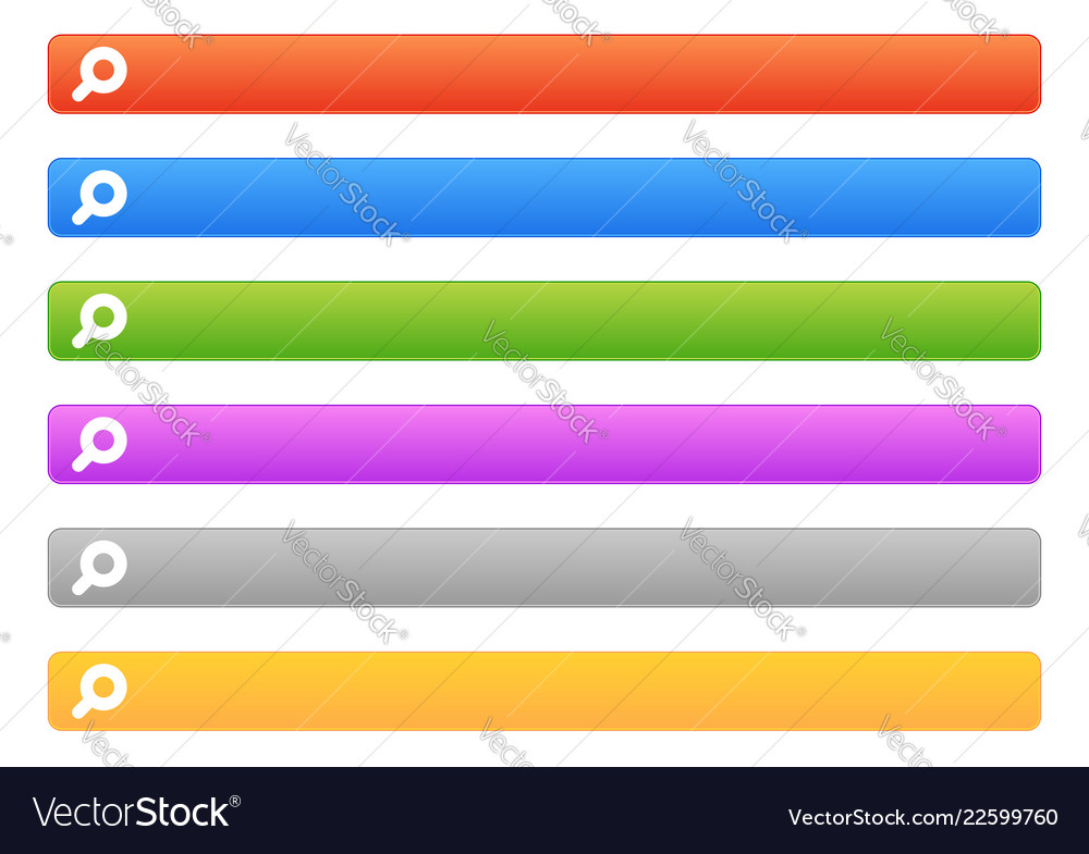 Horizontal search button templates with magnifier vector image Horizontal search button templates with magnifier