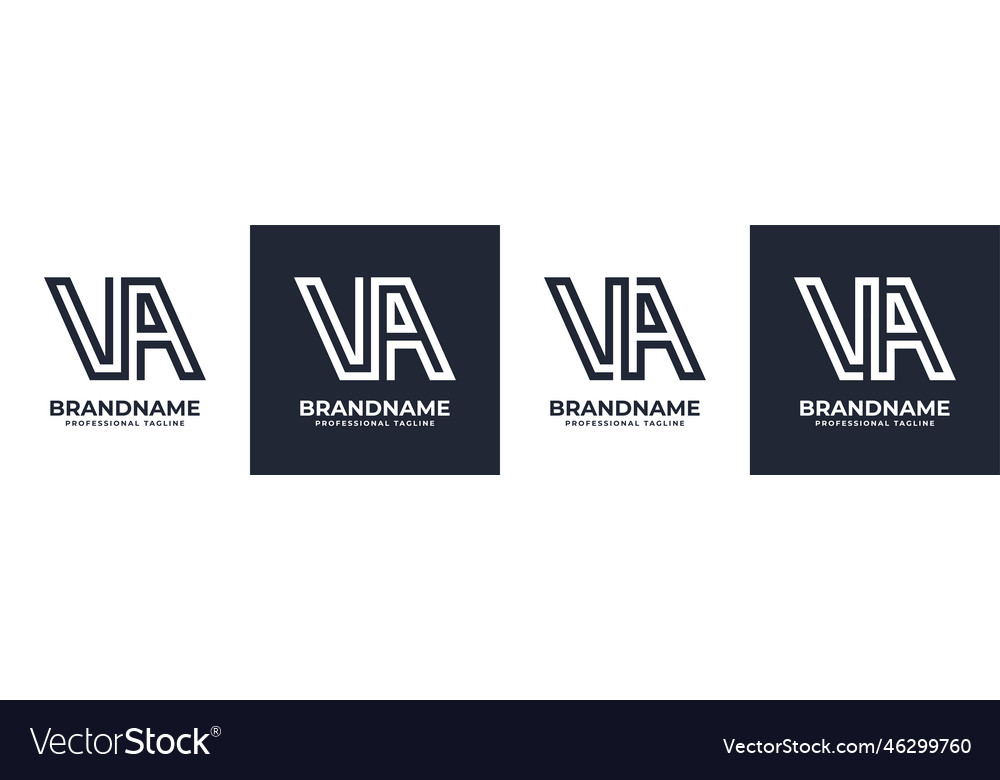 Letter va or av global technology monogram logo