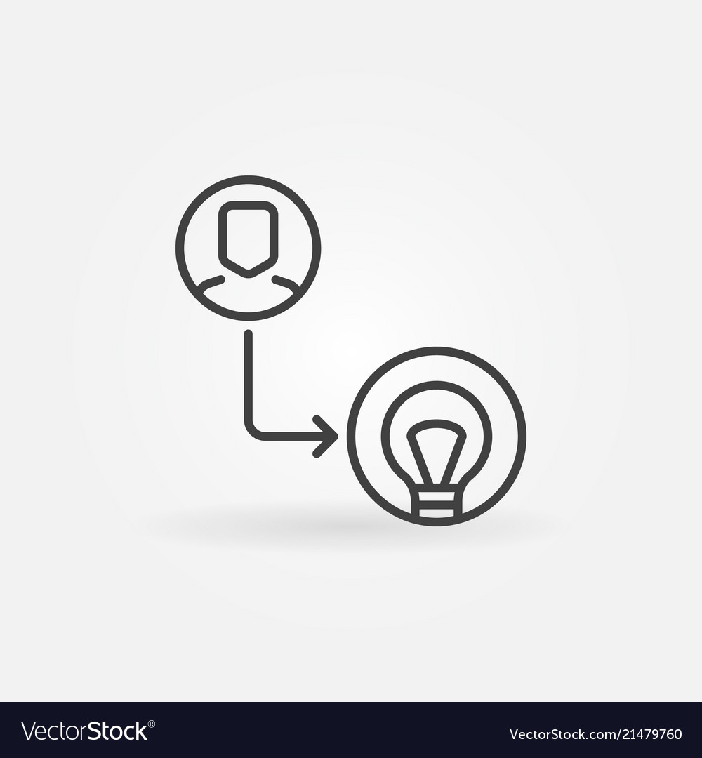 Man with light bulb outline icon startup