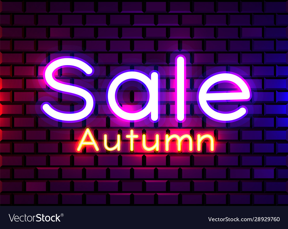 Neon sign word sale on dark background Royalty Free Vector