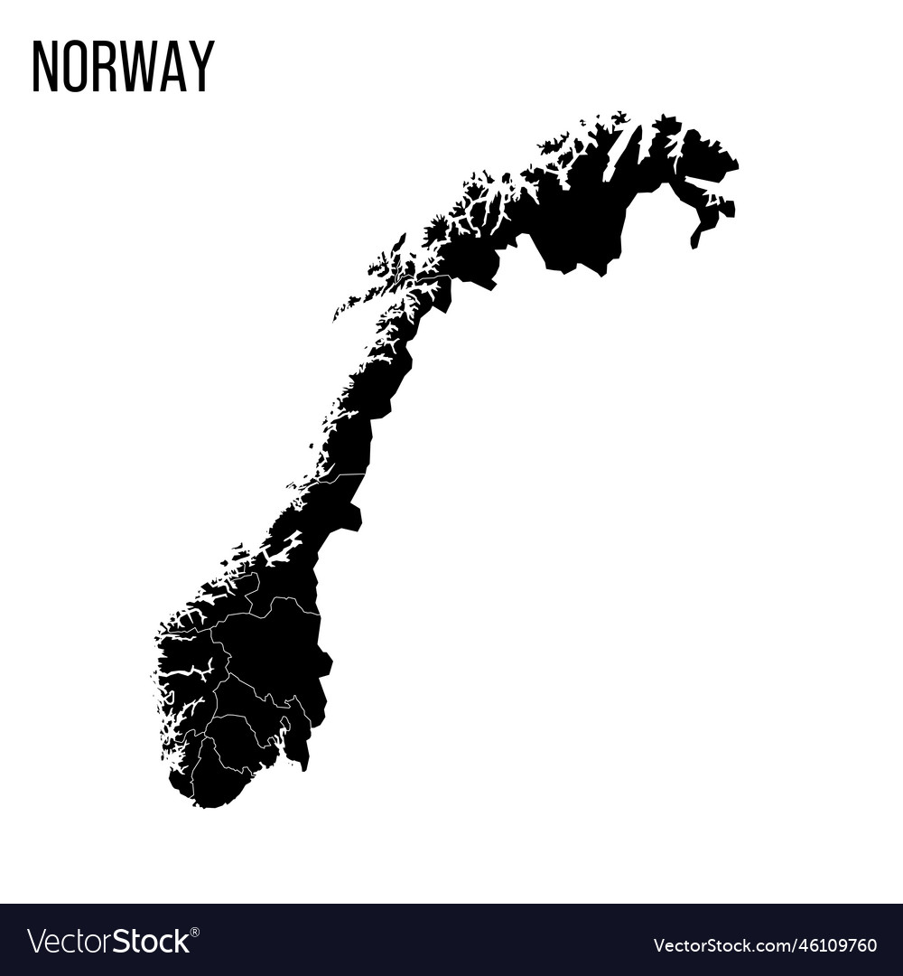 Norway Political Map Of Administrative Divisions Vector Image