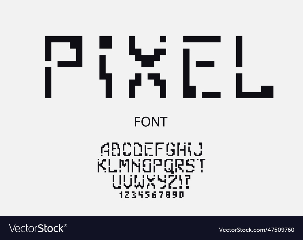 Pixel font modern typography Royalty Free Vector Image