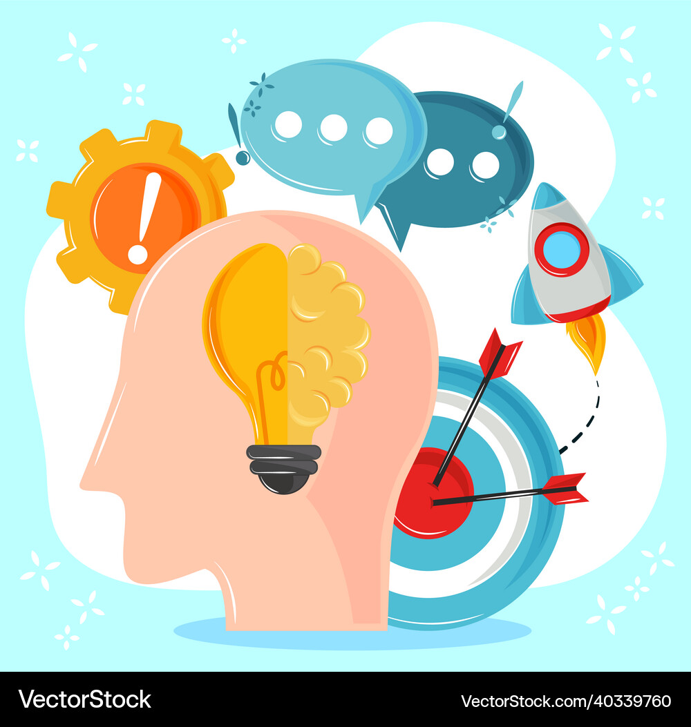 Profile head development Royalty Free Vector Image